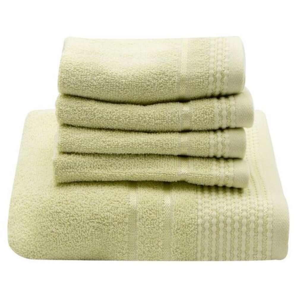 Gold Coast 100% Cotton Luxurious Bath Sheet and 4 Bonus Washcloths in Fern Green